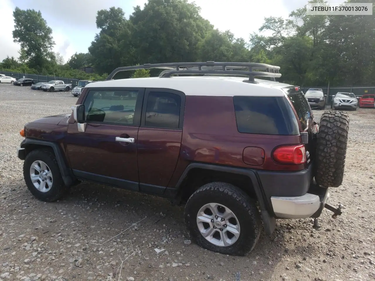 2007 Toyota Fj Cruiser VIN: JTEBU11F370013076 Lot: 63057735