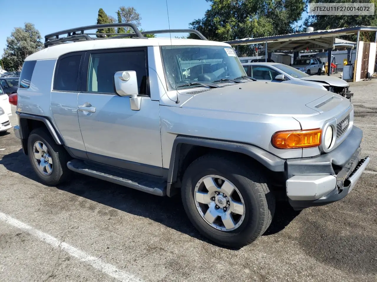 2007 Toyota Fj Cruiser VIN: JTEZU11F270014072 Lot: 63069655