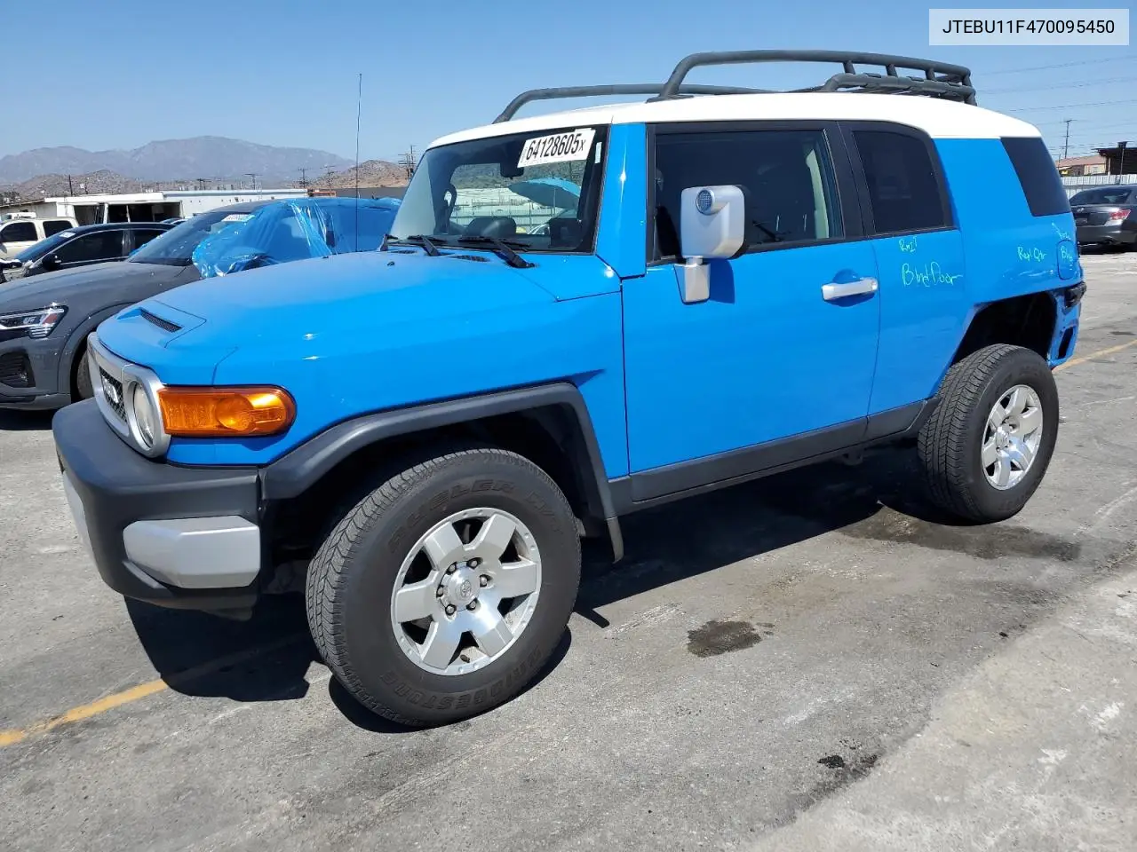 2007 Toyota Fj Cruiser VIN: JTEBU11F470095450 Lot: 64128605