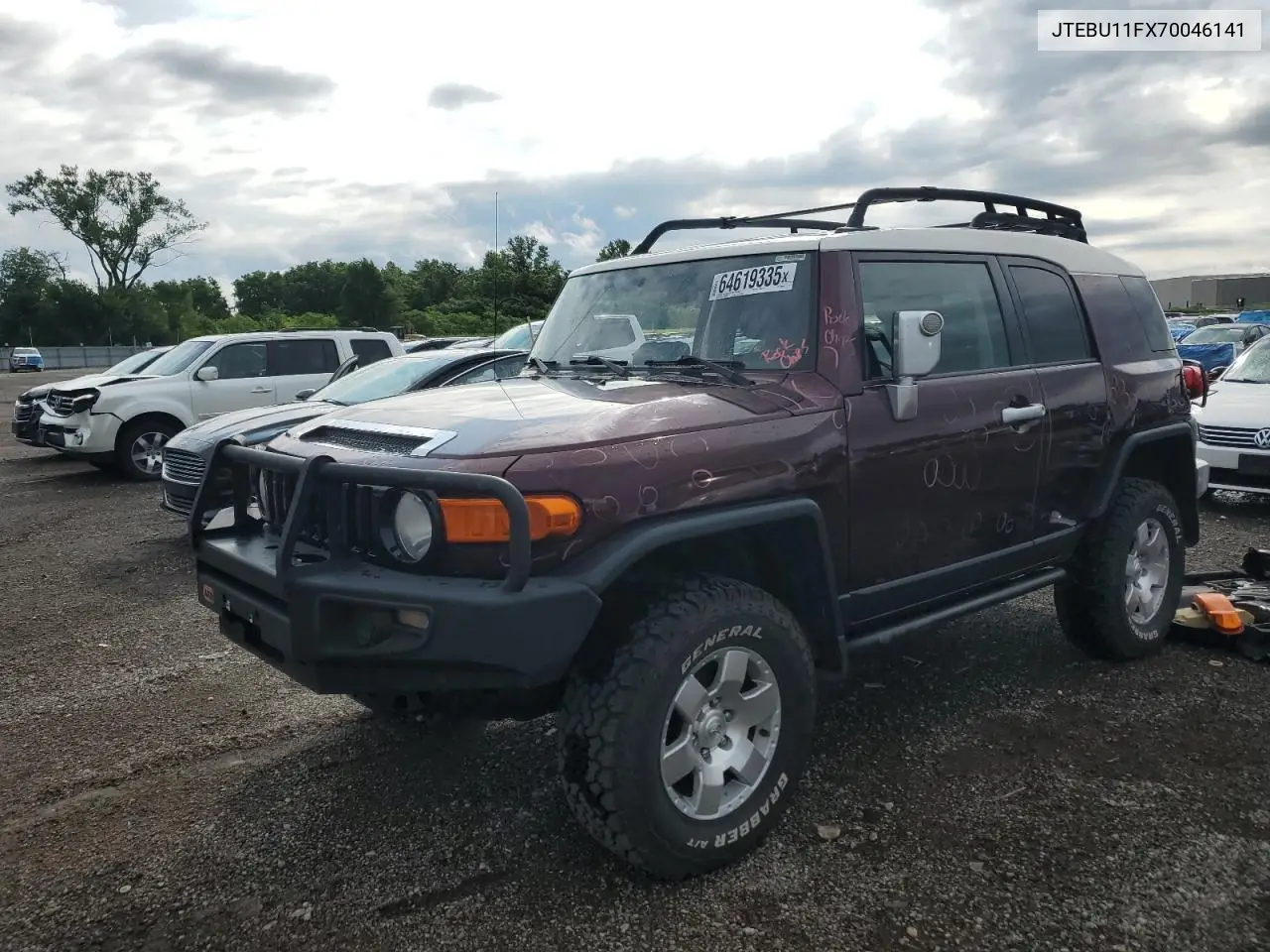 2007 Toyota Fj Cruiser VIN: JTEBU11FX70046141 Lot: 64619335