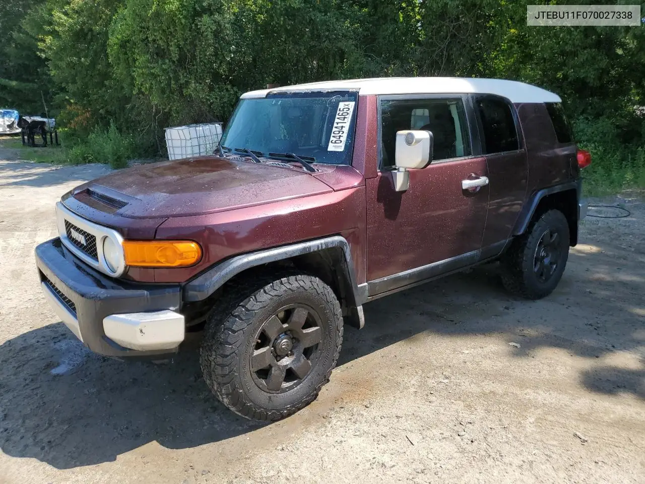2007 Toyota Fj Cruiser VIN: JTEBU11F070027338 Lot: 64941465