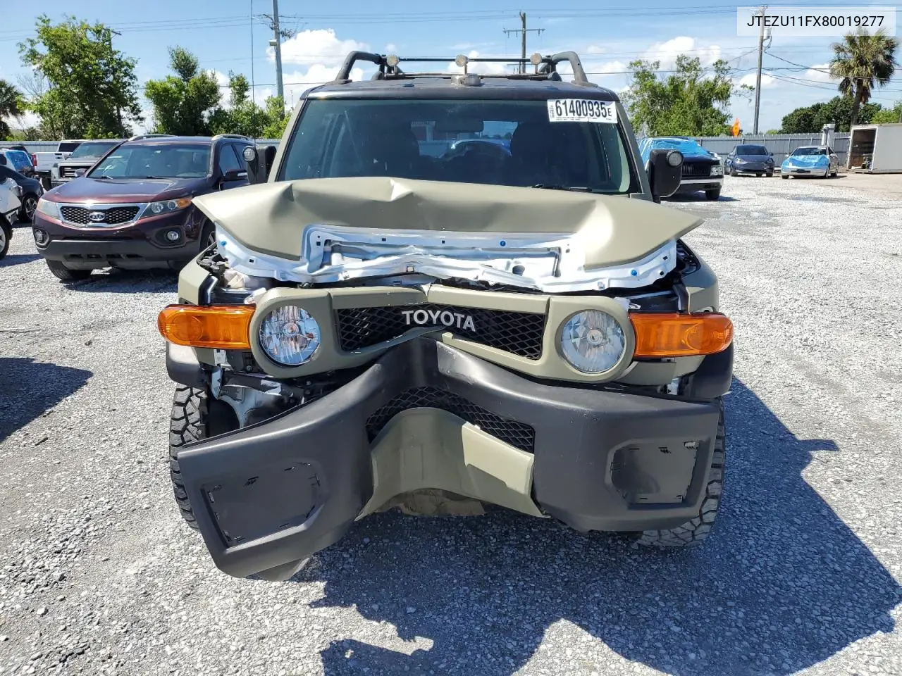 2008 Toyota Fj Cruiser VIN: JTEZU11FX80019277 Lot: 61400935