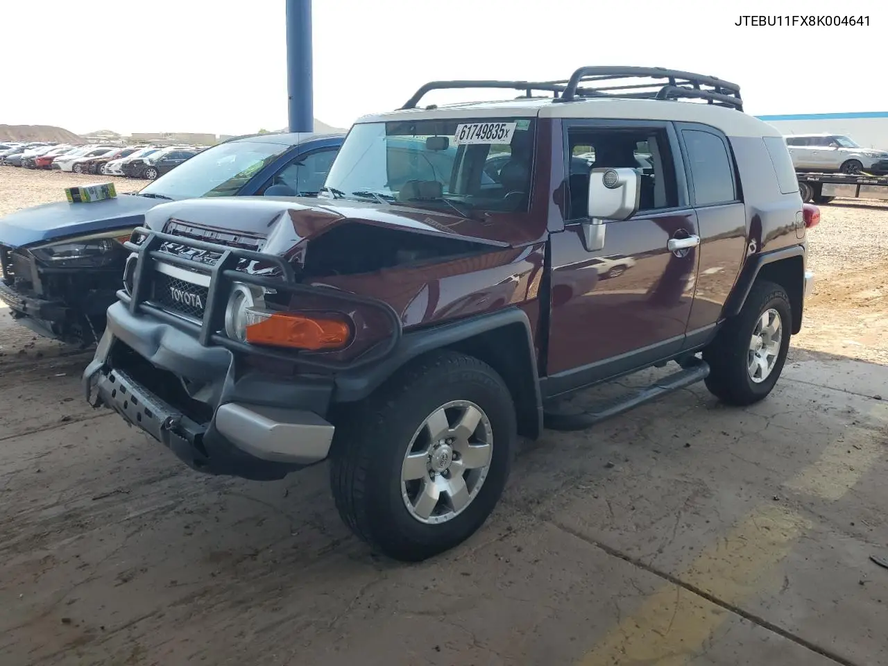 2008 Toyota Fj Cruiser VIN: JTEBU11FX8K004641 Lot: 61749835