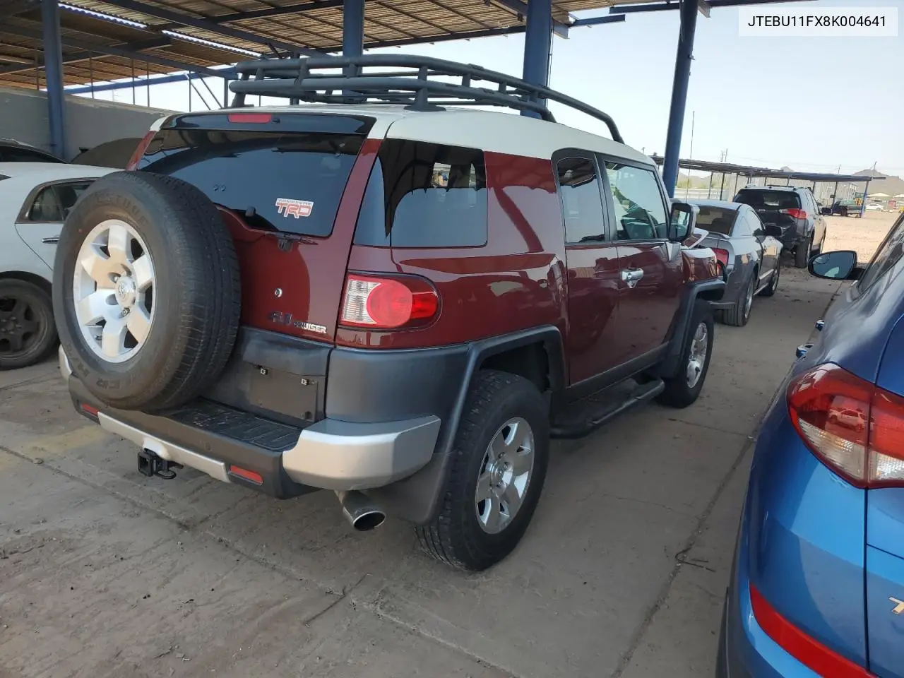 2008 Toyota Fj Cruiser VIN: JTEBU11FX8K004641 Lot: 61749835