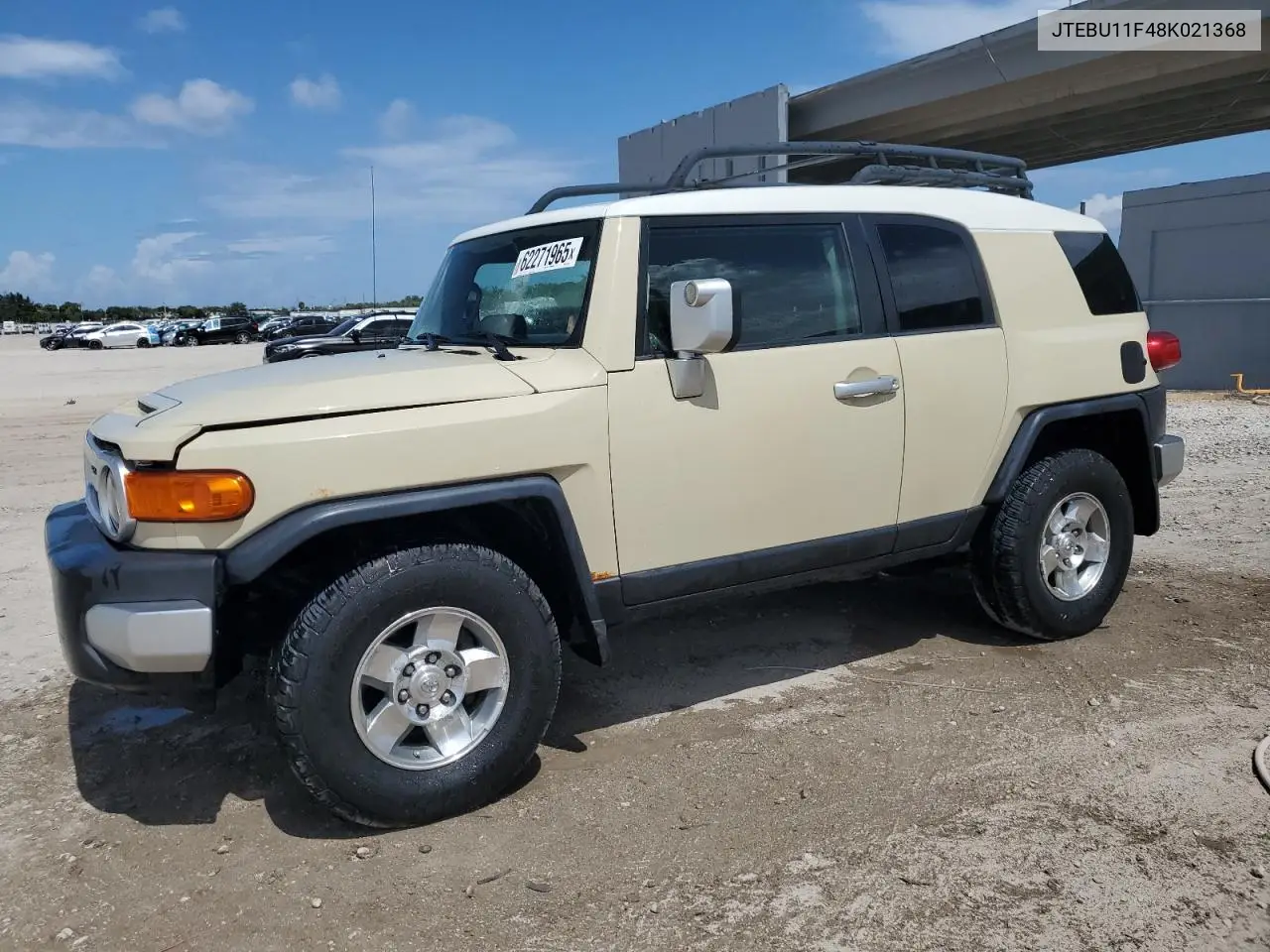 2008 Toyota Fj Cruiser VIN: JTEBU11F48K021368 Lot: 62271965