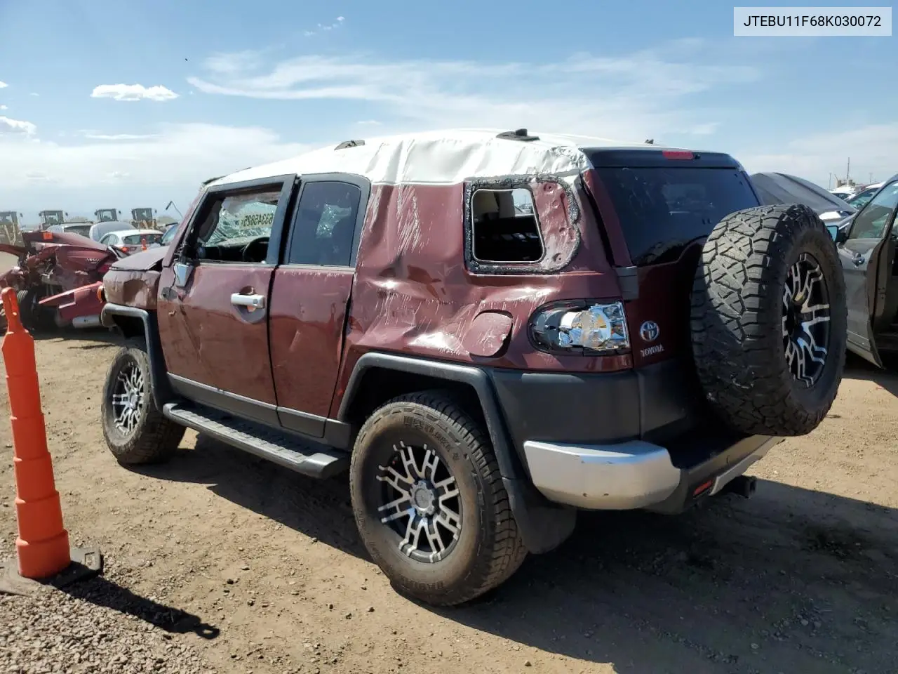 2008 Toyota Fj Cruiser VIN: JTEBU11F68K030072 Lot: 63345825