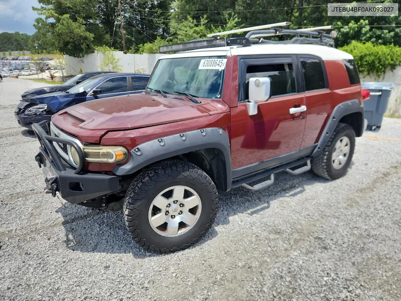 2010 Toyota Fj Cruiser VIN: JTEBU4BF0AK093027 Lot: 63088645