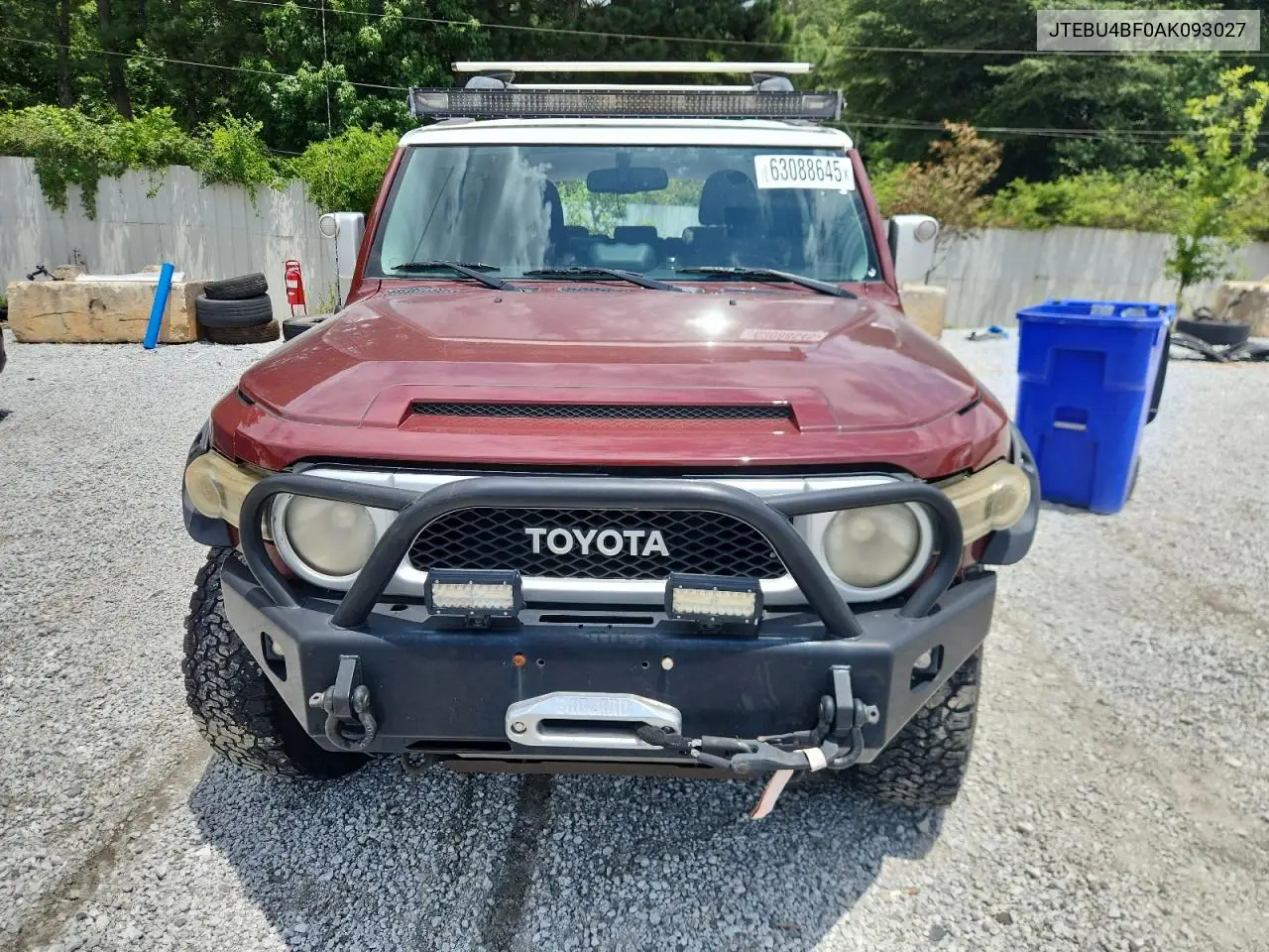 2010 Toyota Fj Cruiser VIN: JTEBU4BF0AK093027 Lot: 63088645