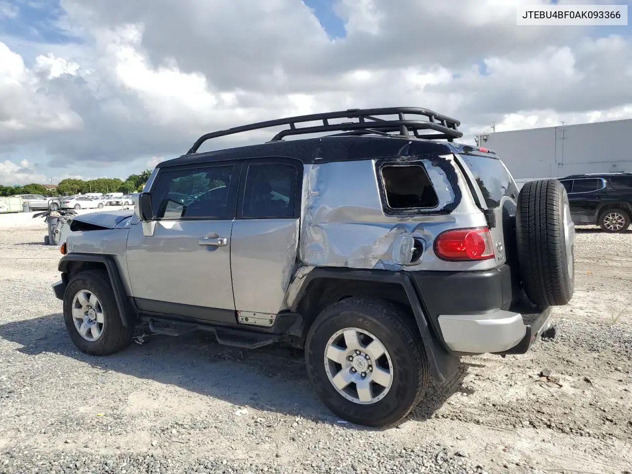 2010 Toyota Fj Cruiser VIN: JTEBU4BF0AK093366 Lot: 63852595
