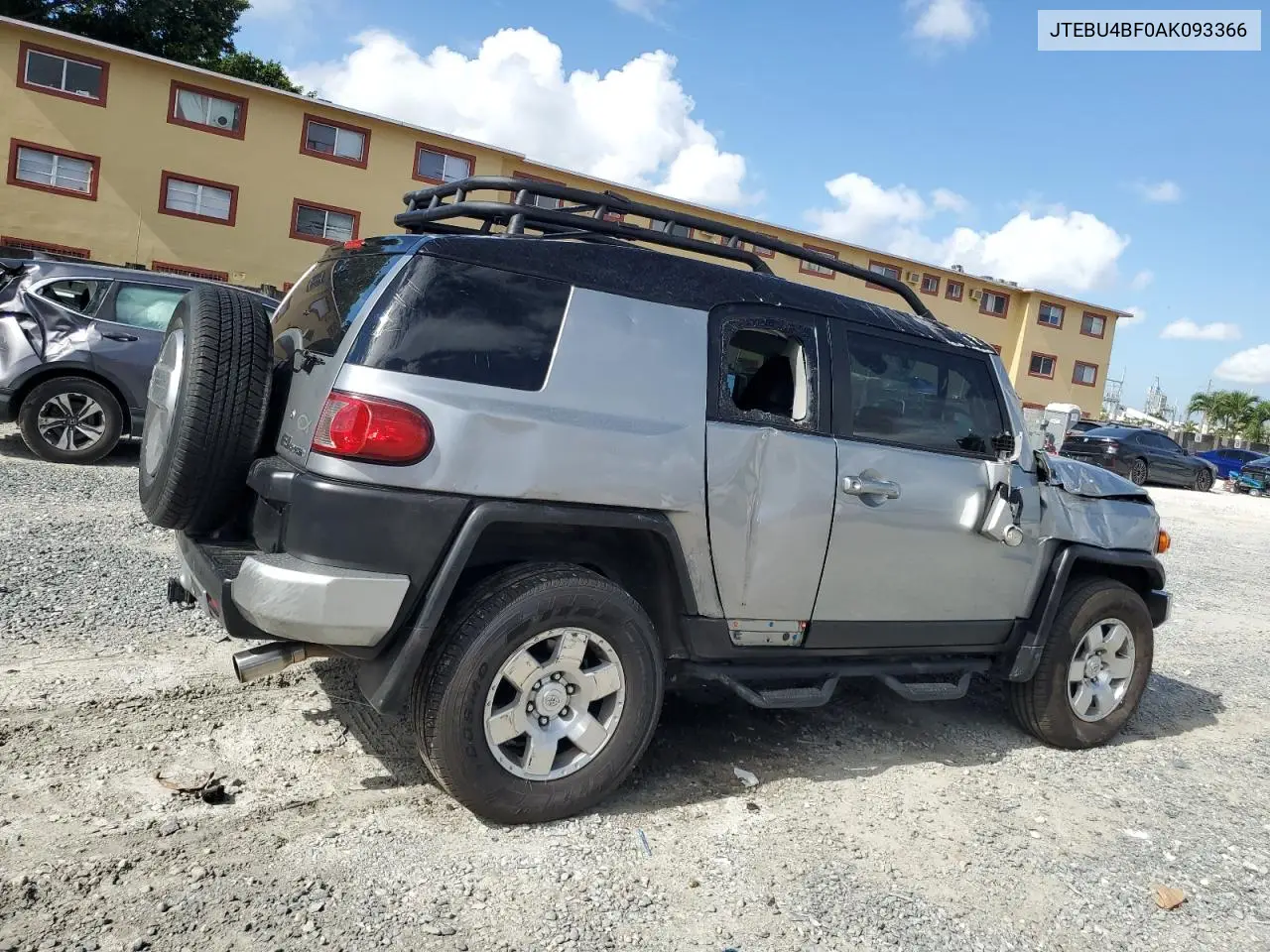 2010 Toyota Fj Cruiser VIN: JTEBU4BF0AK093366 Lot: 63852595