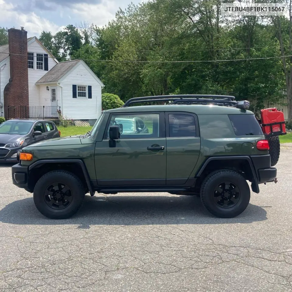2011 Toyota Fj Cruiser VIN: JTEBU4BF1BK115067 Lot: 61018345