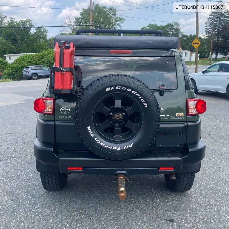 2011 Toyota Fj Cruiser VIN: JTEBU4BF1BK115067 Lot: 61018345