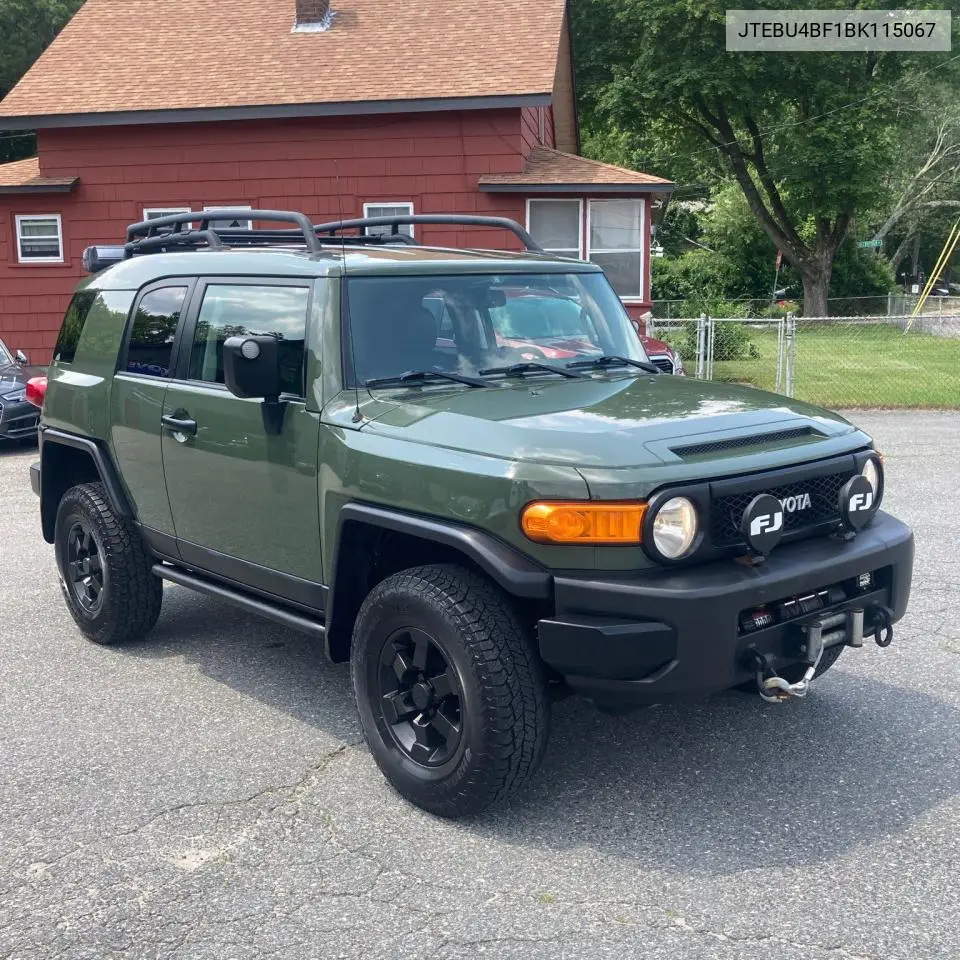 2011 Toyota Fj Cruiser VIN: JTEBU4BF1BK115067 Lot: 61018345
