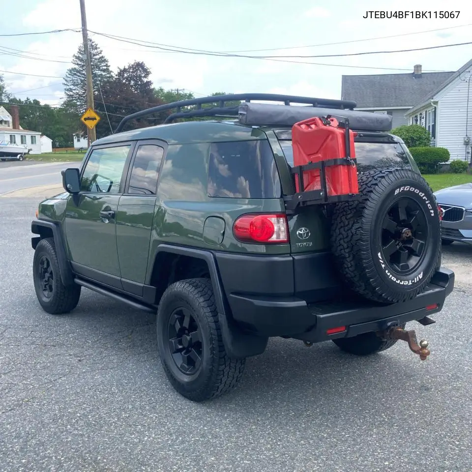 2011 Toyota Fj Cruiser VIN: JTEBU4BF1BK115067 Lot: 61018345