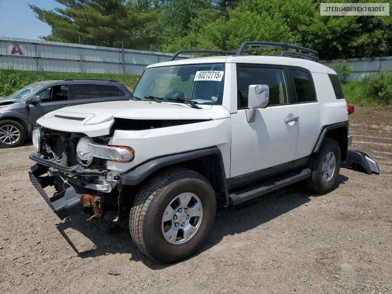 2014 Toyota Fj Cruiser VIN: JTEBU4BF1EK183051 Lot: 60272715