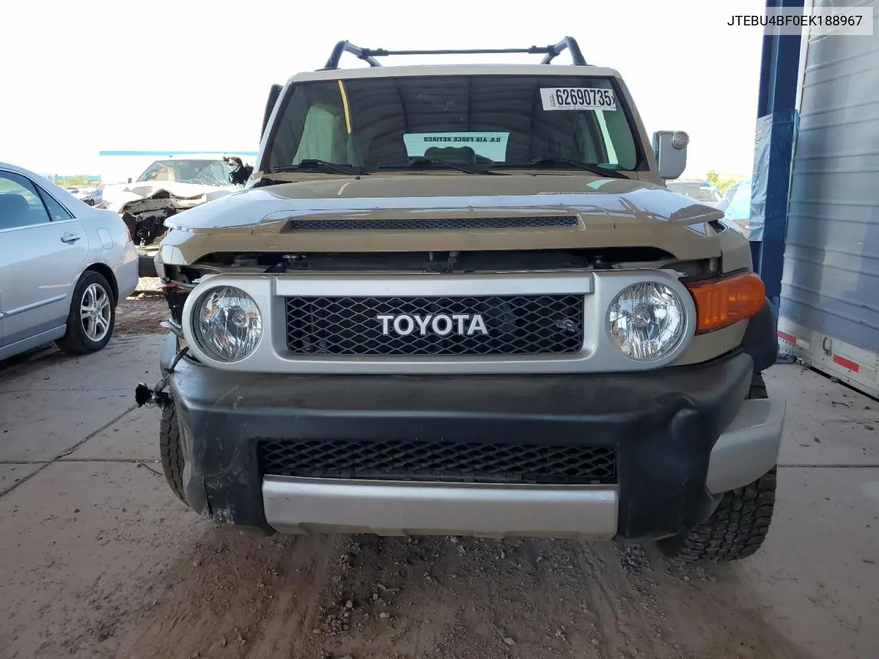 2014 Toyota Fj Cruiser VIN: JTEBU4BF0EK188967 Lot: 62690735