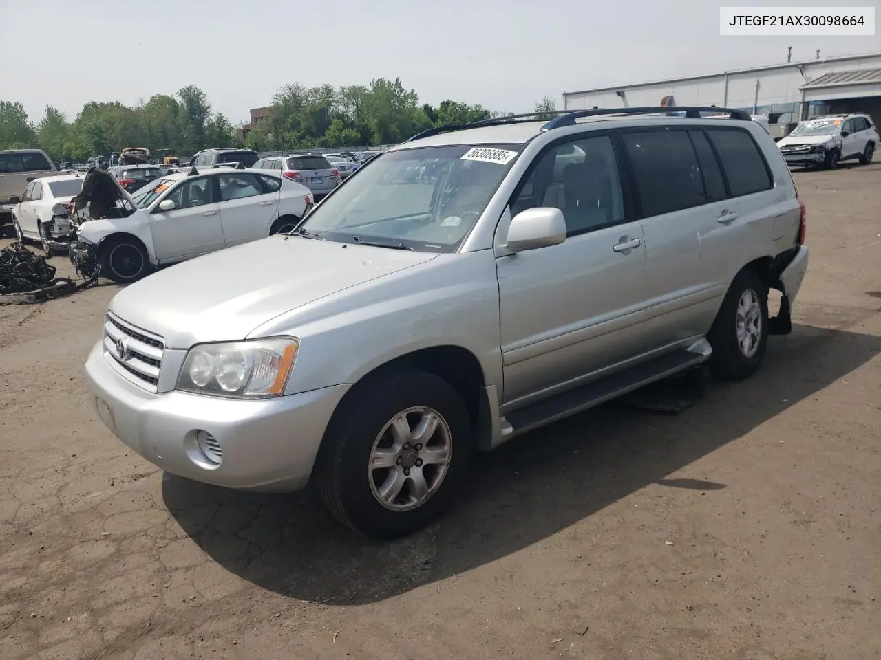2003 Toyota Highlander Limited VIN: JTEGF21AX30098664 Lot: 56306885