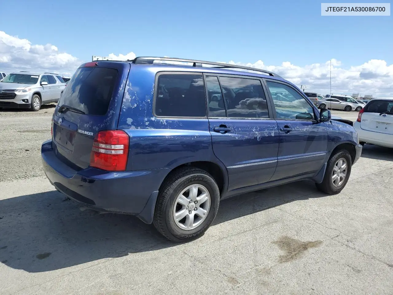 2003 Toyota Highlander Limited VIN: JTEGF21A530086700 Lot: 56551275
