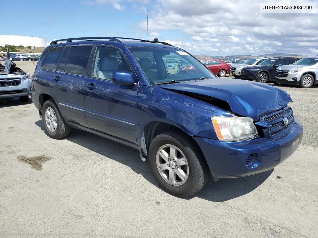 2003 Toyota Highlander Limited VIN: JTEGF21A530086700 Lot: 56551275