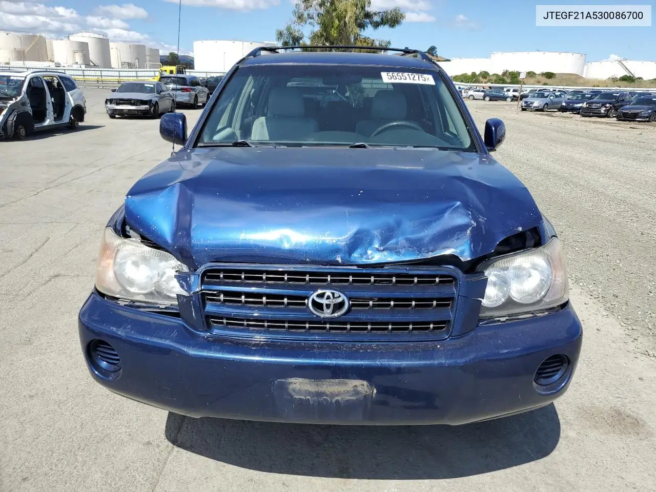 2003 Toyota Highlander Limited VIN: JTEGF21A530086700 Lot: 56551275