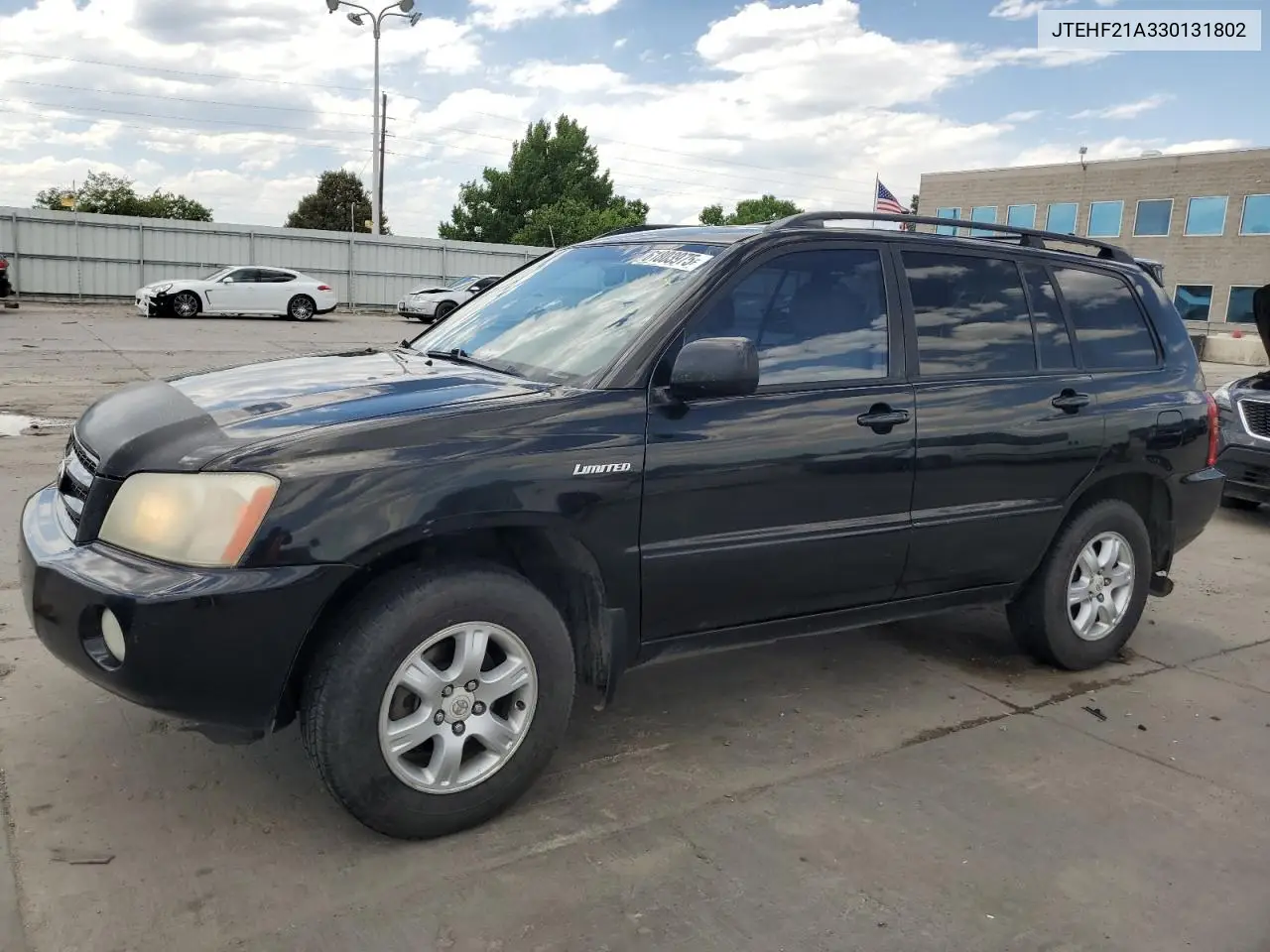 2003 Toyota Highlander Limited VIN: JTEHF21A330131802 Lot: 61803975