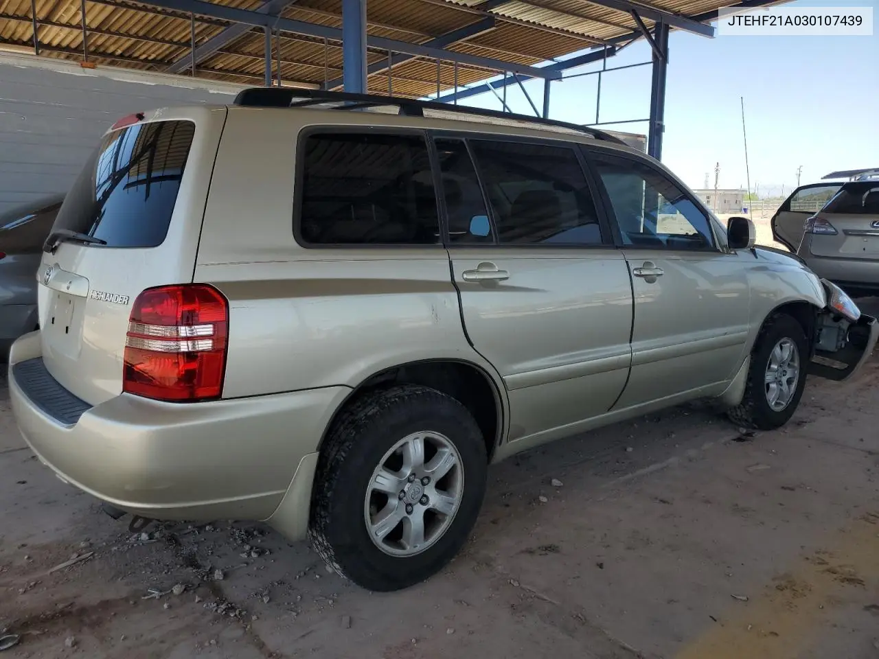 2003 Toyota Highlander Limited VIN: JTEHF21A030107439 Lot: 62709945