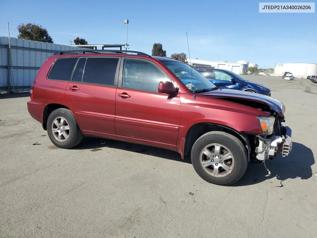 2004 Toyota Highlander Base VIN: JTEDP21A340026206 Lot: 51702675