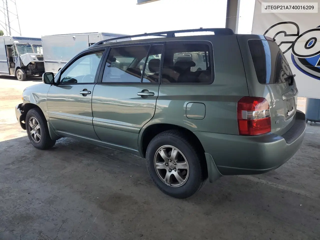 2004 Toyota Highlander Base VIN: JTEGP21A740016209 Lot: 56894165