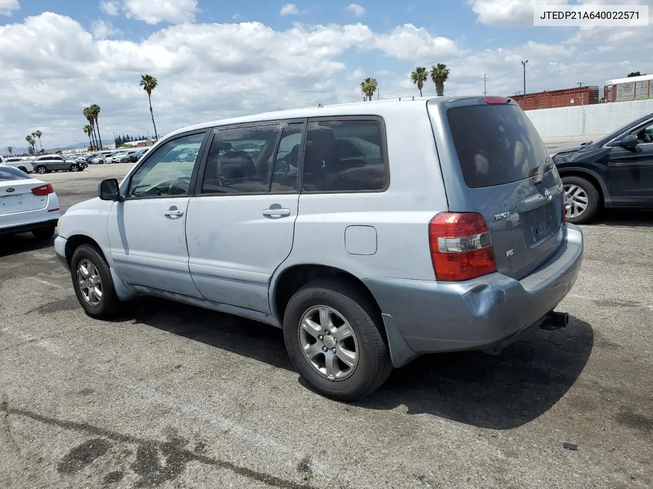 2004 Toyota Highlander Base VIN: JTEDP21A640022571 Lot: 57082935