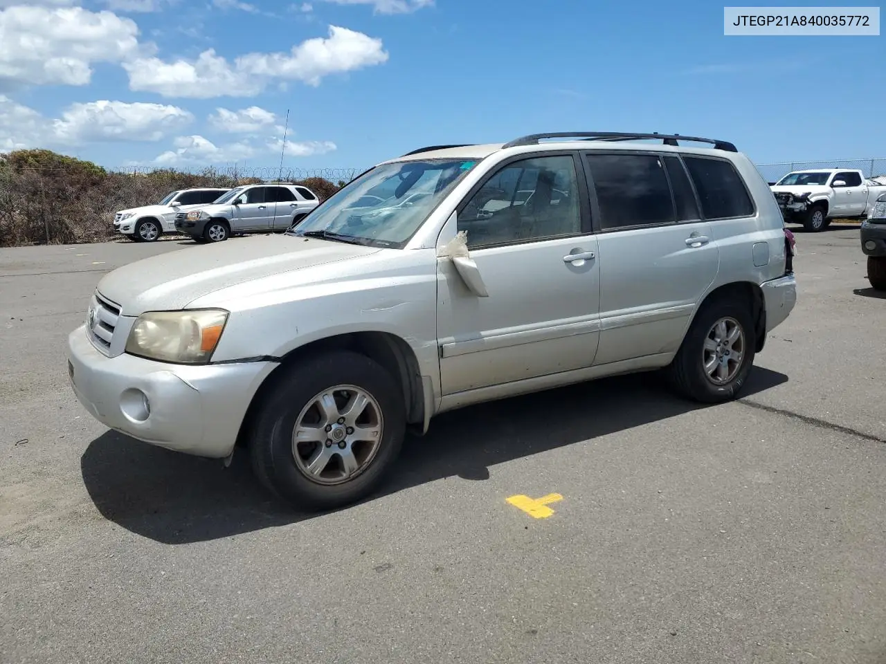 2004 Toyota Highlander Base VIN: JTEGP21A840035772 Lot: 61499755
