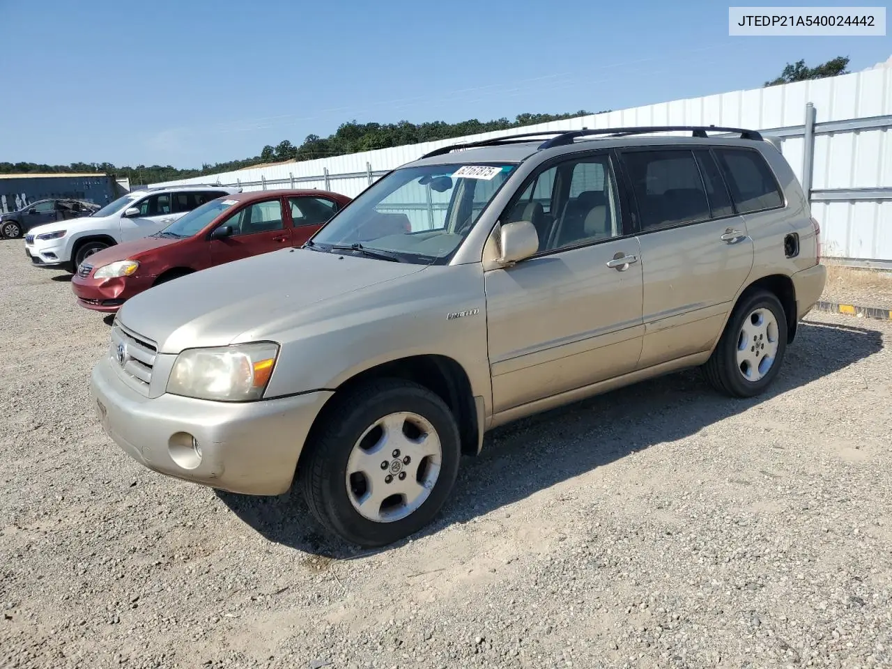 2004 Toyota Highlander Base VIN: JTEDP21A540024442 Lot: 62167875