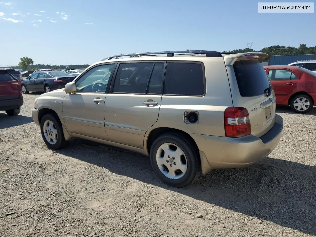 2004 Toyota Highlander Base VIN: JTEDP21A540024442 Lot: 62167875