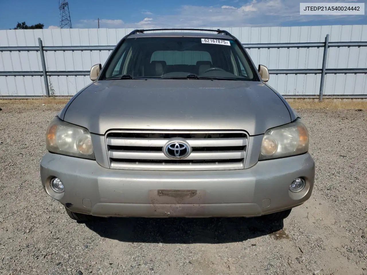 2004 Toyota Highlander Base VIN: JTEDP21A540024442 Lot: 62167875