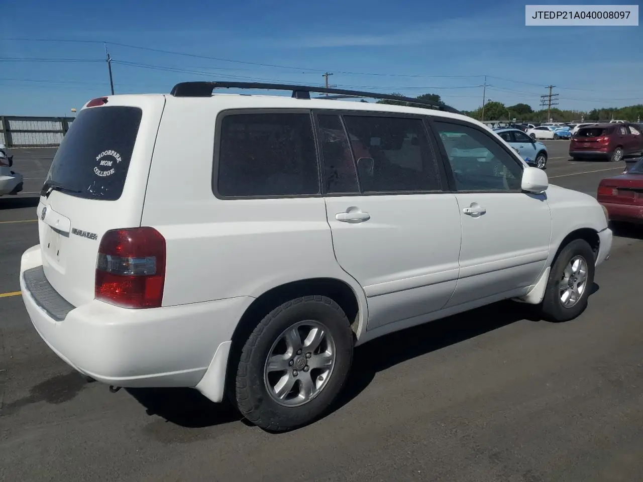 2004 Toyota Highlander Base VIN: JTEDP21A040008097 Lot: 62368825