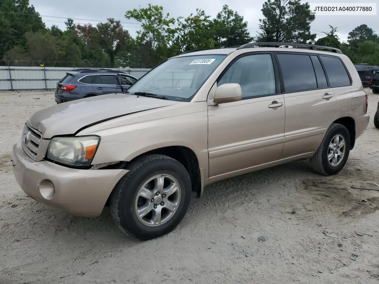 2004 Toyota Highlander VIN: JTEGD21A040077880 Lot: 62370005