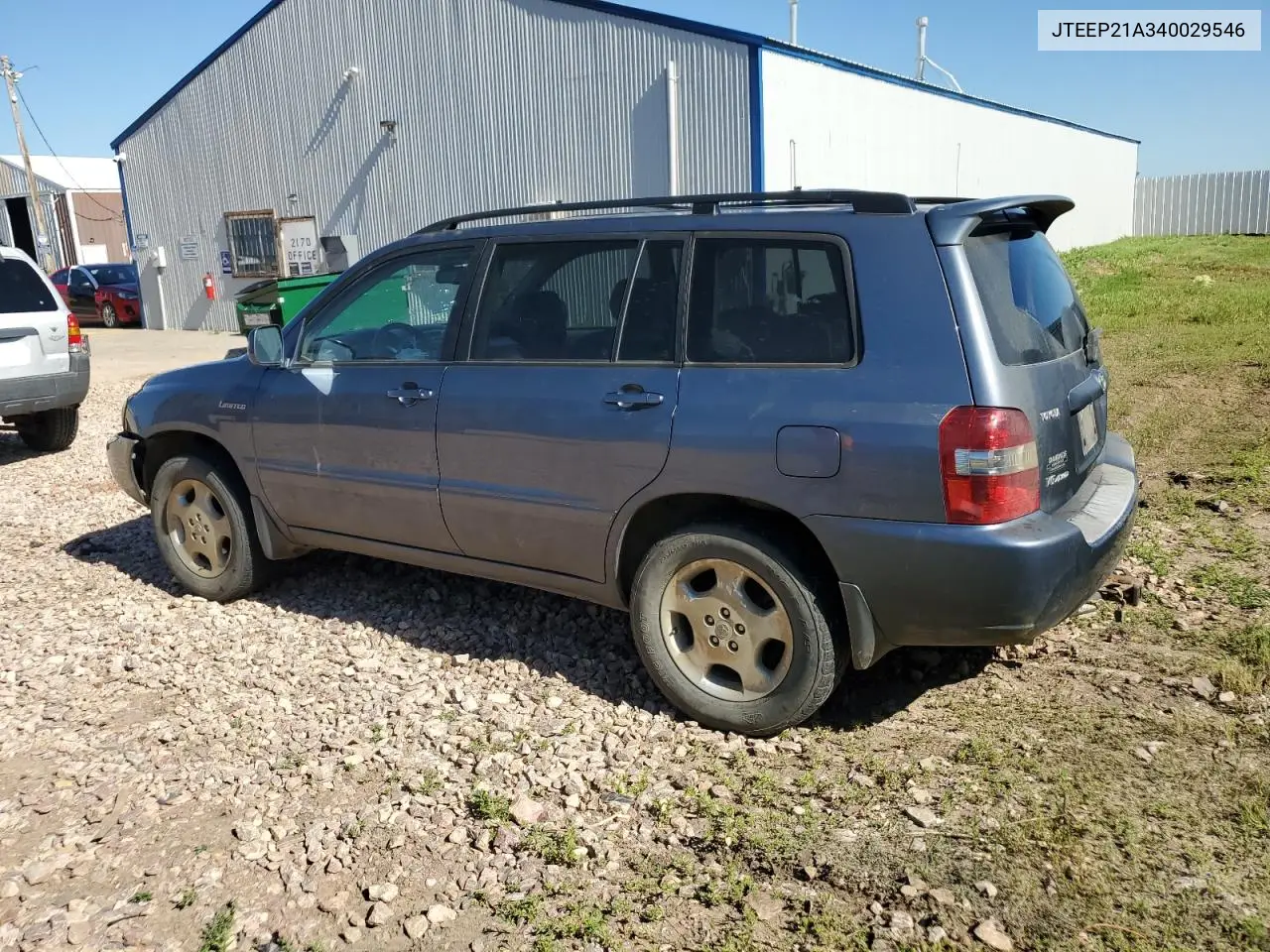 2004 Toyota Highlander VIN: JTEEP21A340029546 Lot: 62909845