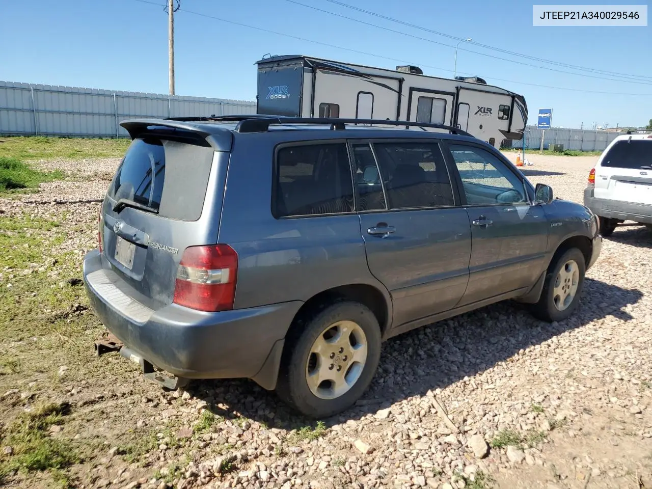 2004 Toyota Highlander VIN: JTEEP21A340029546 Lot: 62909845