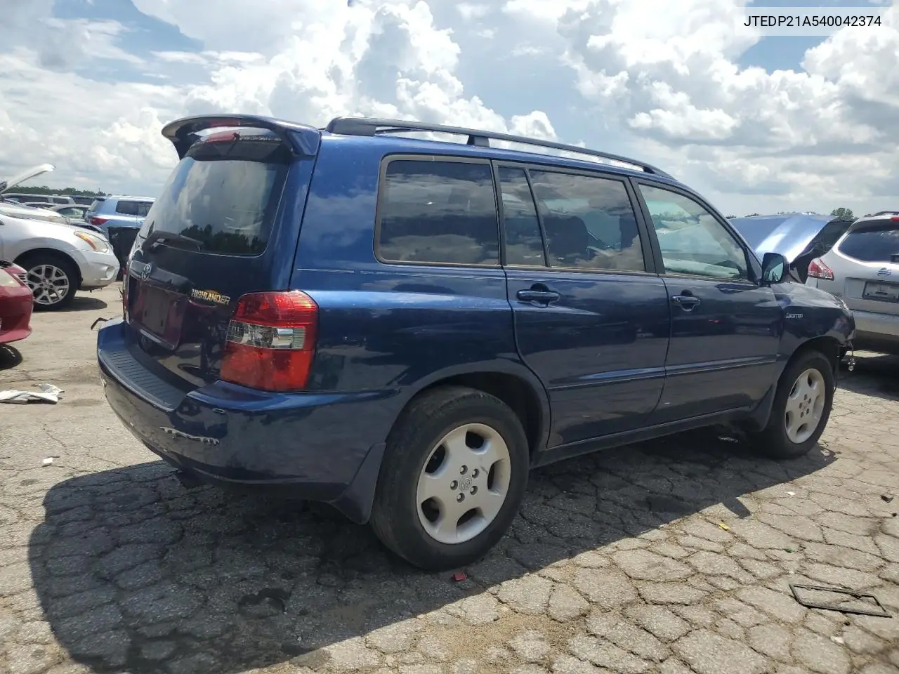 2004 Toyota Highlander Base VIN: JTEDP21A540042374 Lot: 63033195