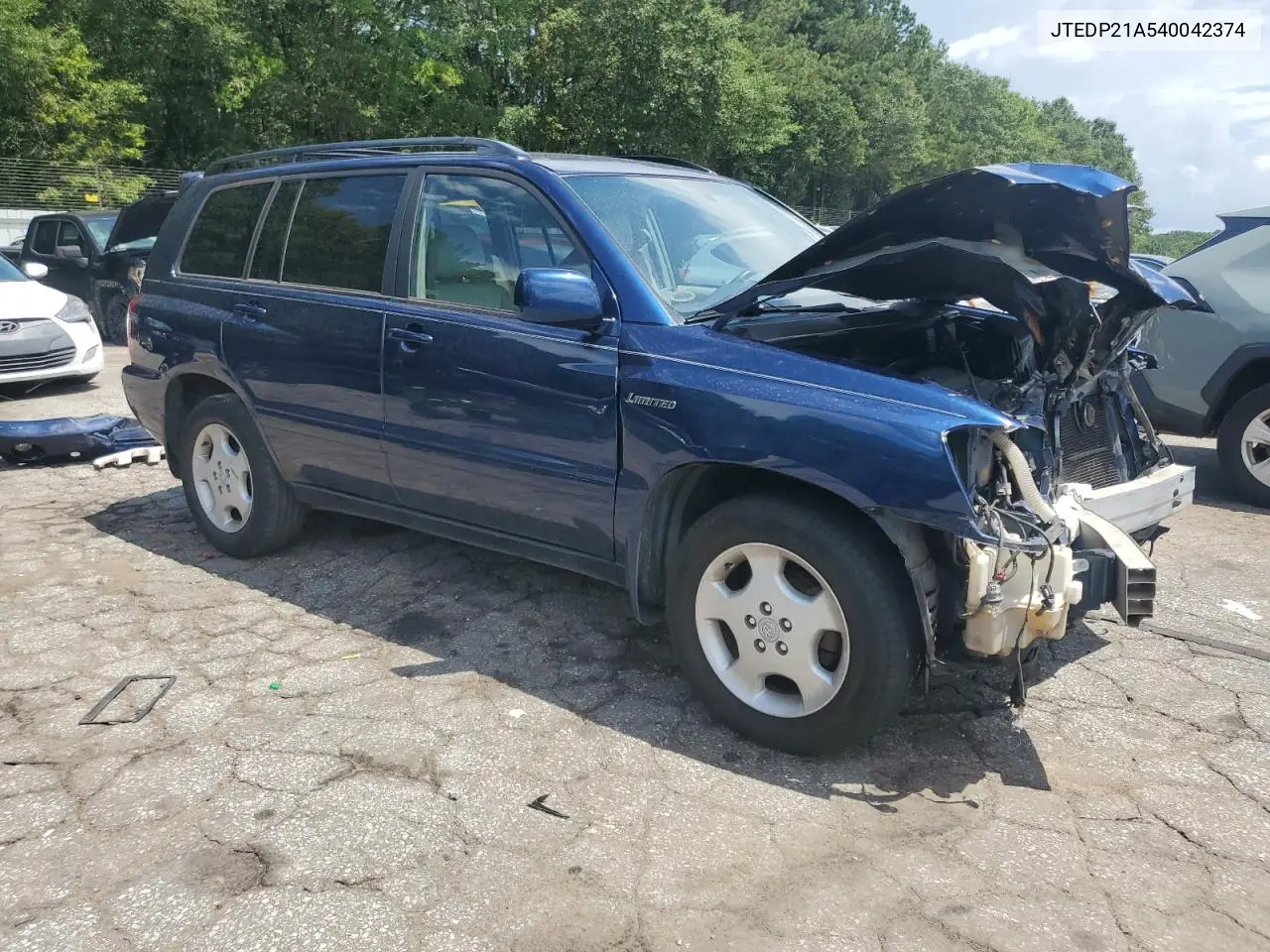 2004 Toyota Highlander Base VIN: JTEDP21A540042374 Lot: 63033195