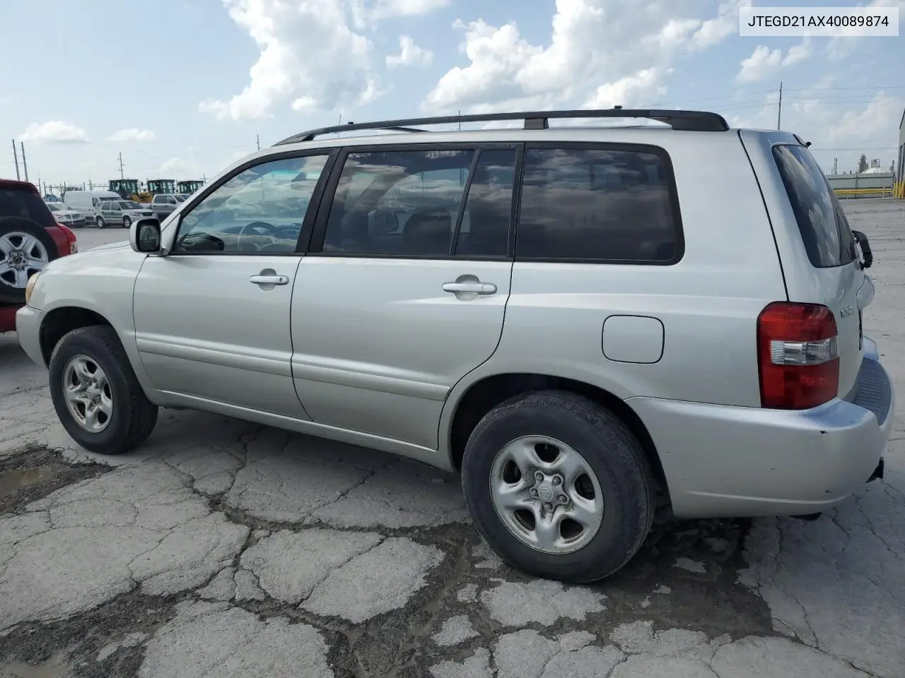 2004 Toyota Highlander VIN: JTEGD21AX40089874 Lot: 65365685