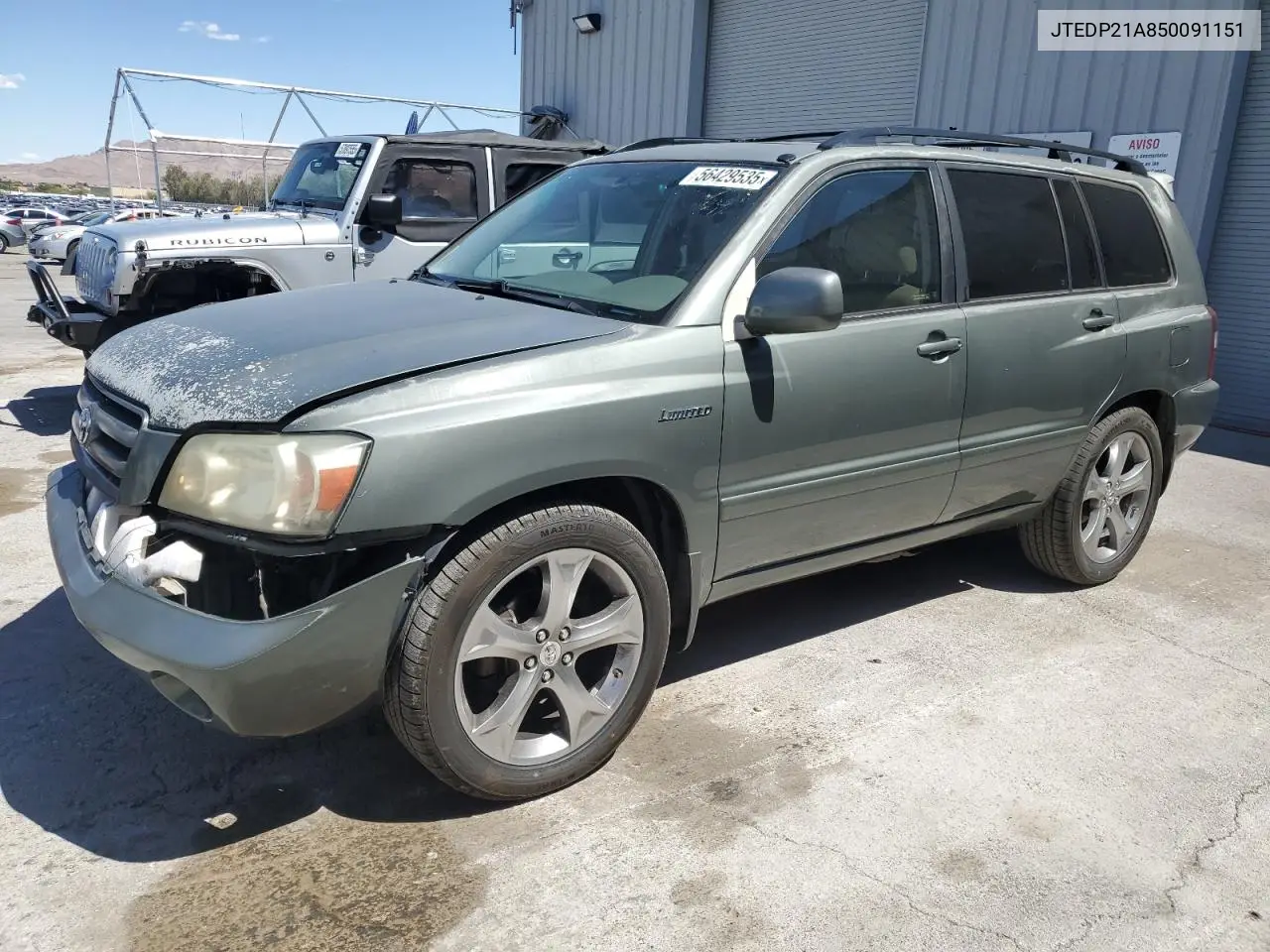 2005 Toyota Highlander Limited VIN: JTEDP21A850091151 Lot: 56429535