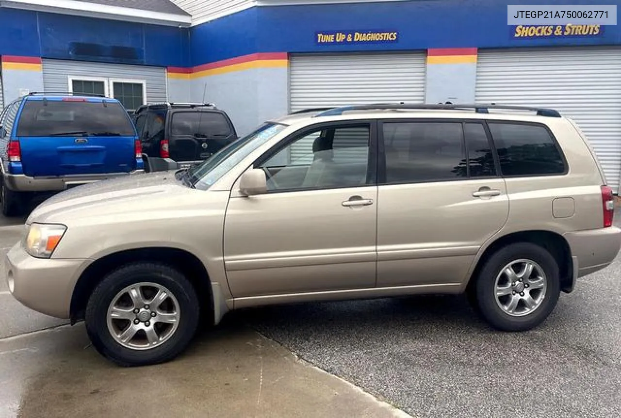 2005 Toyota Highlander Limited VIN: JTEGP21A750062771 Lot: 61847342