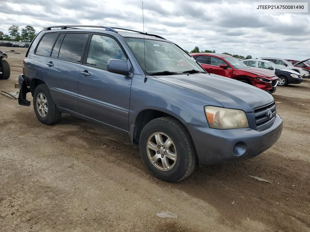 2005 Toyota Highlander Limited VIN: JTEEP21A750081490 Lot: 62424585
