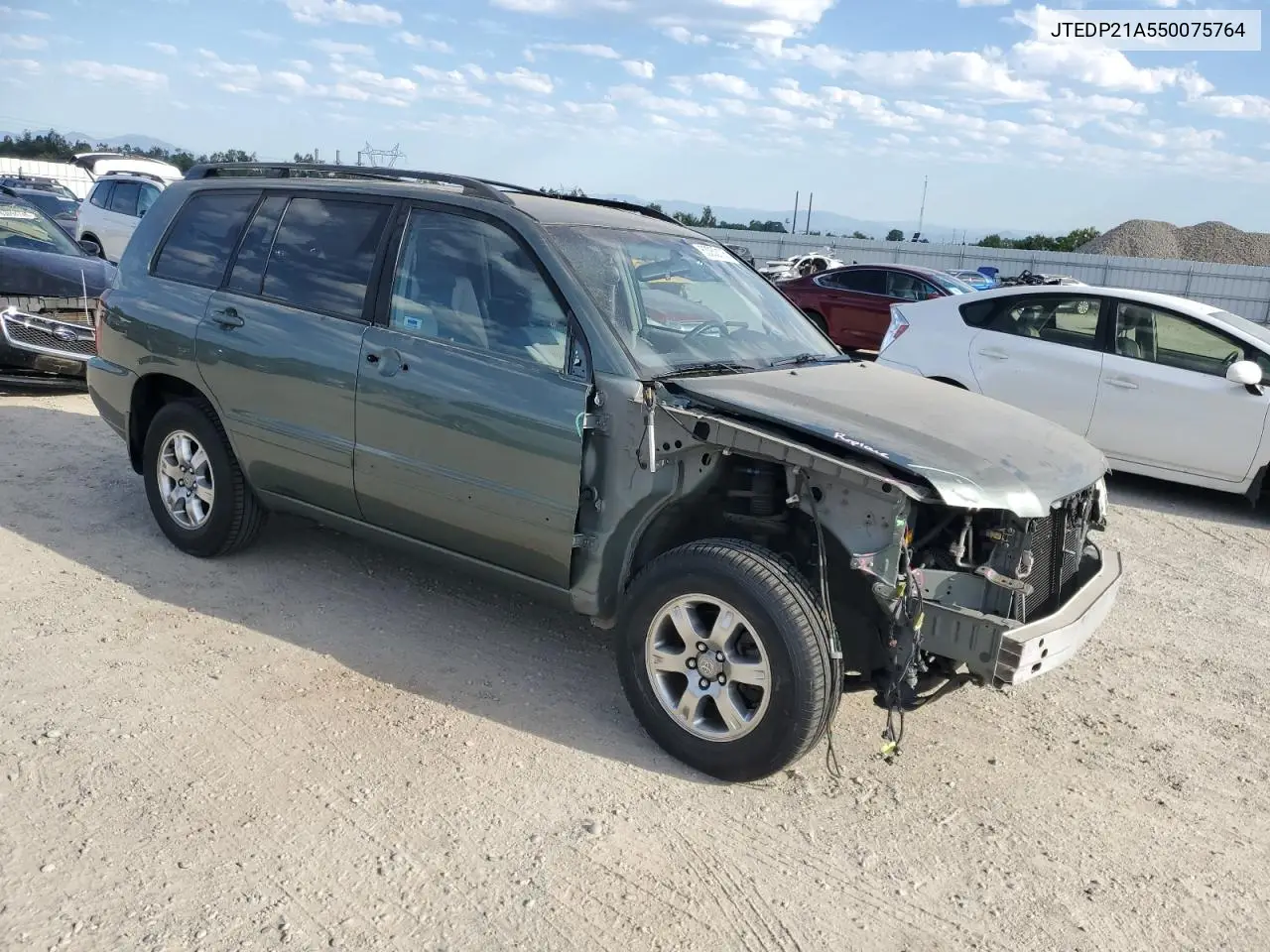 2005 Toyota Highlander Limited VIN: JTEDP21A550075764 Lot: 63050105
