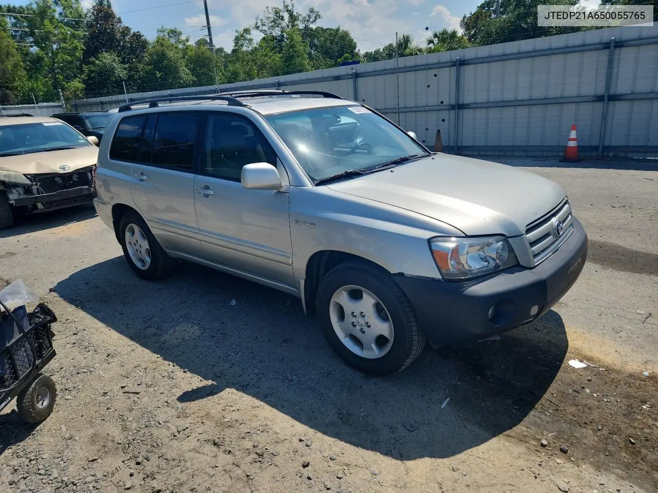 2005 Toyota Highlander Limited VIN: JTEDP21A650055765 Lot: 63287195