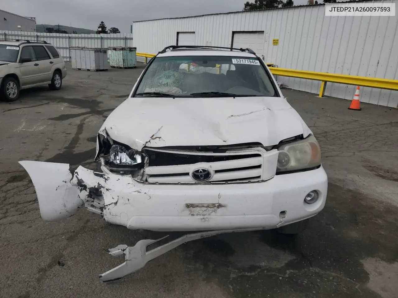 2006 Toyota Highlander Limited VIN: JTEDP21A260097593 Lot: 53171945