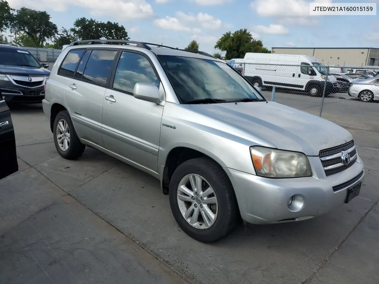 2006 Toyota Highlander Hybrid VIN: JTEDW21A160015159 Lot: 54799095