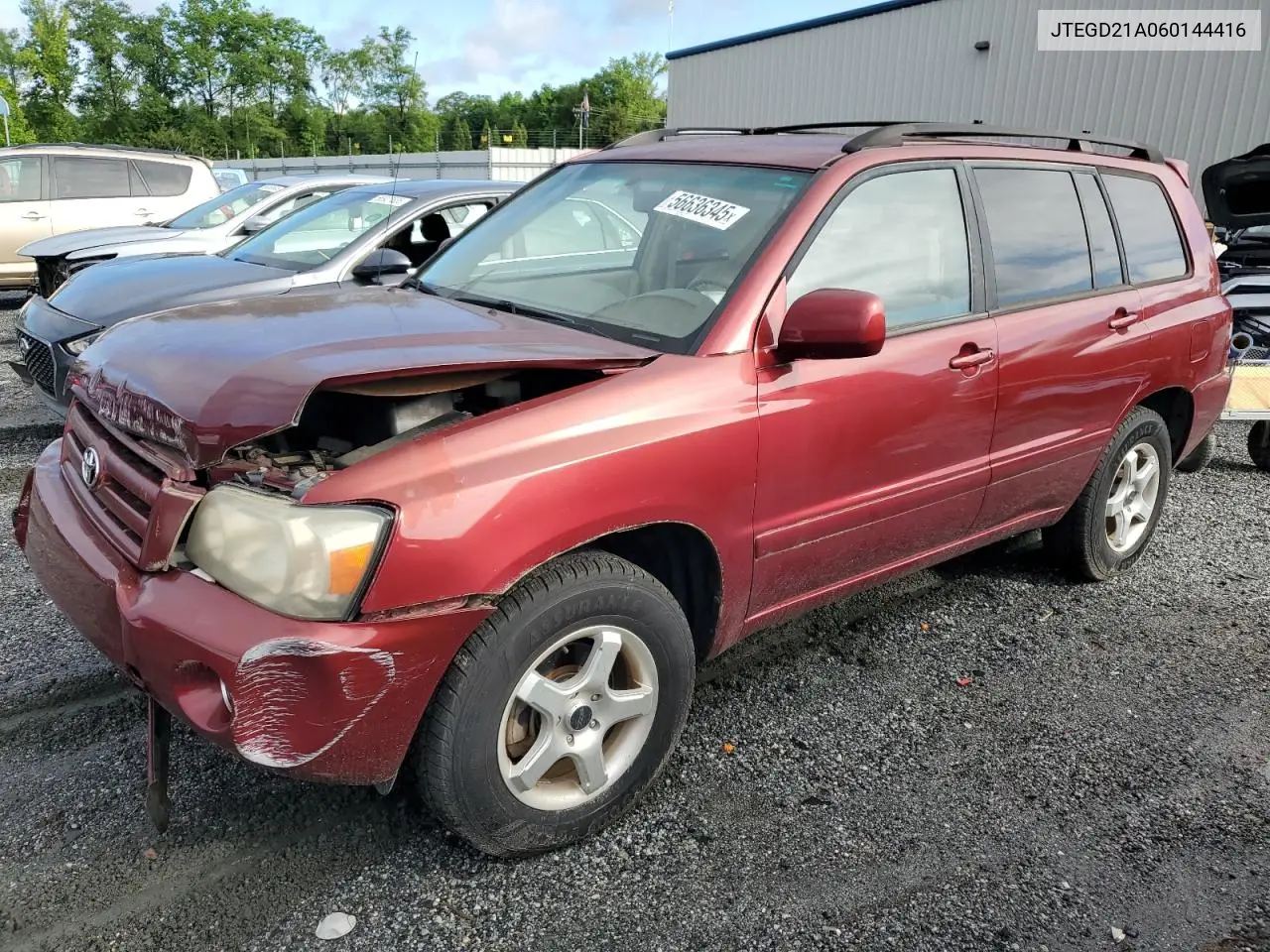 2006 Toyota Highlander VIN: JTEGD21A060144416 Lot: 56636345