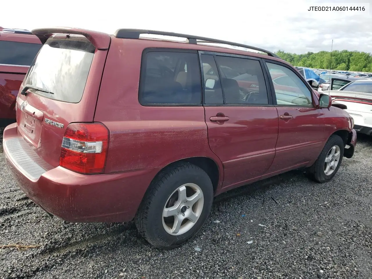 2006 Toyota Highlander VIN: JTEGD21A060144416 Lot: 56636345