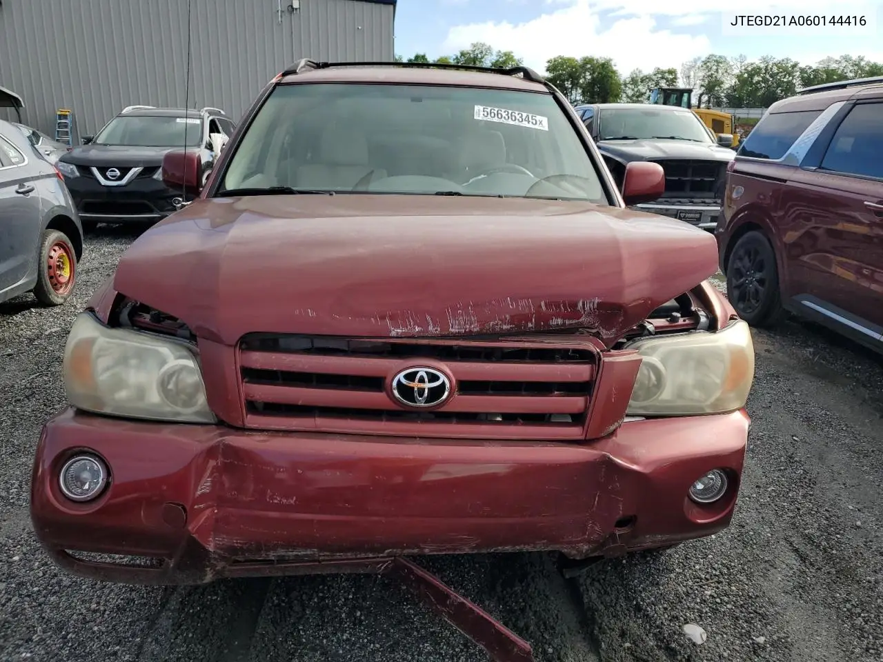 2006 Toyota Highlander VIN: JTEGD21A060144416 Lot: 56636345
